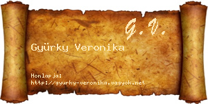 Gyürky Veronika névjegykártya